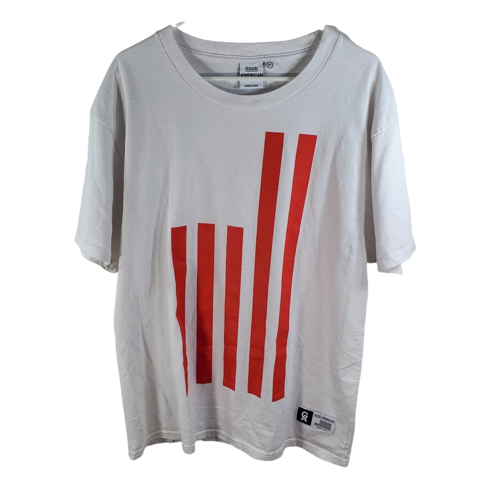 Good American Oversized Flag T Shirt Womens Size Small 0/1